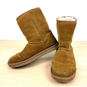 Koolaburra by‎ UGG Suede Boots Women's Size 8 Chestnut Brown Classic Short